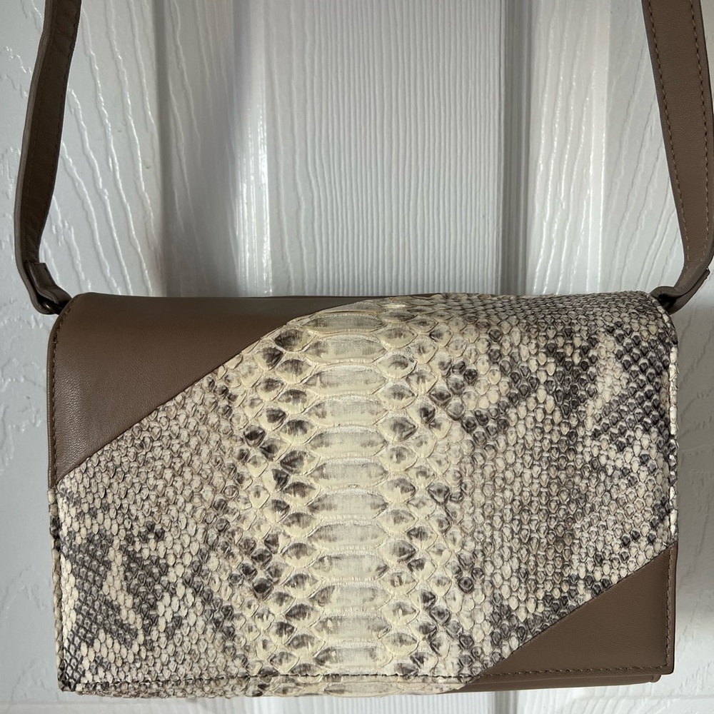 Tarryn Simone Neutral Python-Print Convertible Ba… - image 2